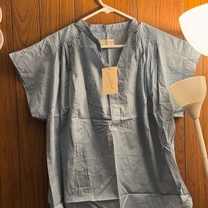 Universal Thread Sky Blue V-Neck Blouse